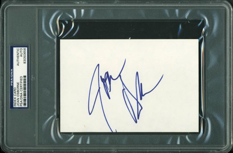 Joan Osborne Authentic Signed 4X6 Index Card Autographed PSA/DNA Slabbed