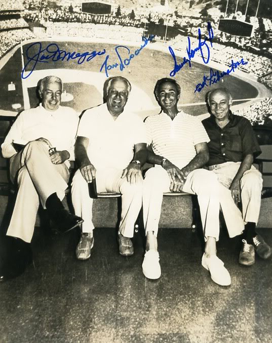 Joe Dimaggio Sandy Koufax Tom Lasorda & Liberatore Signed 8X10 Photo JSA X14195