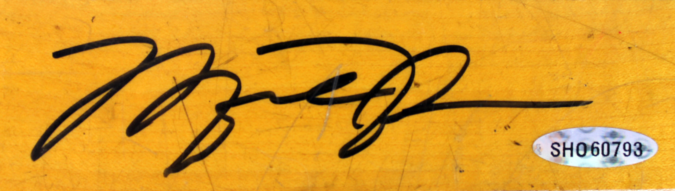 Bulls Michael Jordan Signed 1.75x6 Chicago Stadium Floorboard UDA #SHO60793