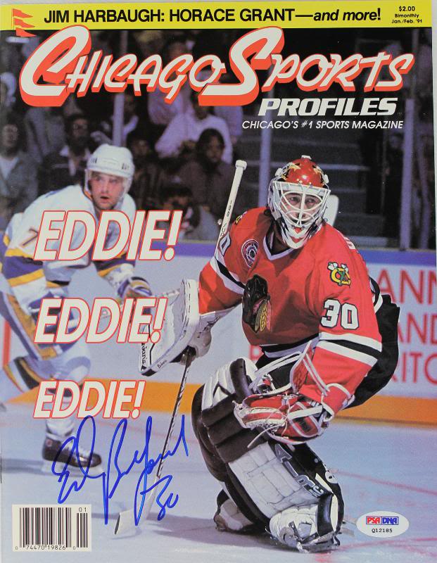 Blackhawks Ed Belfour Authentic Signed Chicago Sports Magazine PSA/DNA #Q12185