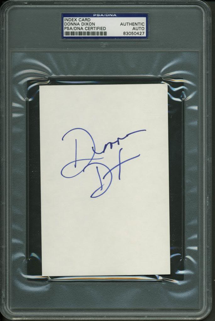 Donna Dixon Authentic Signed 4X6 Index Card Autographed PSA Slabbed #83050427