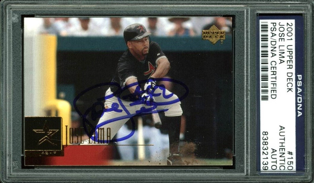 Astros Jose Lima Authentic Signed Card 2001 Upper Deck #150 PSA/DNA Slabbed