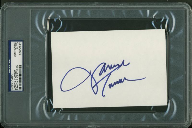 Janine Turner Authentic Signed 4X6 Index Card Autographed PSA/DNA Slabbed