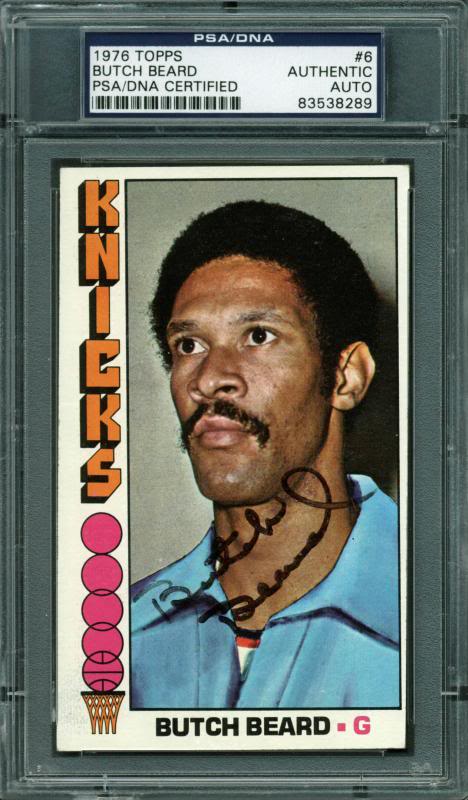 Knicks Butch Beard Authentic Signed Card 1976 Topps #6 PSA/DNA Slabbed