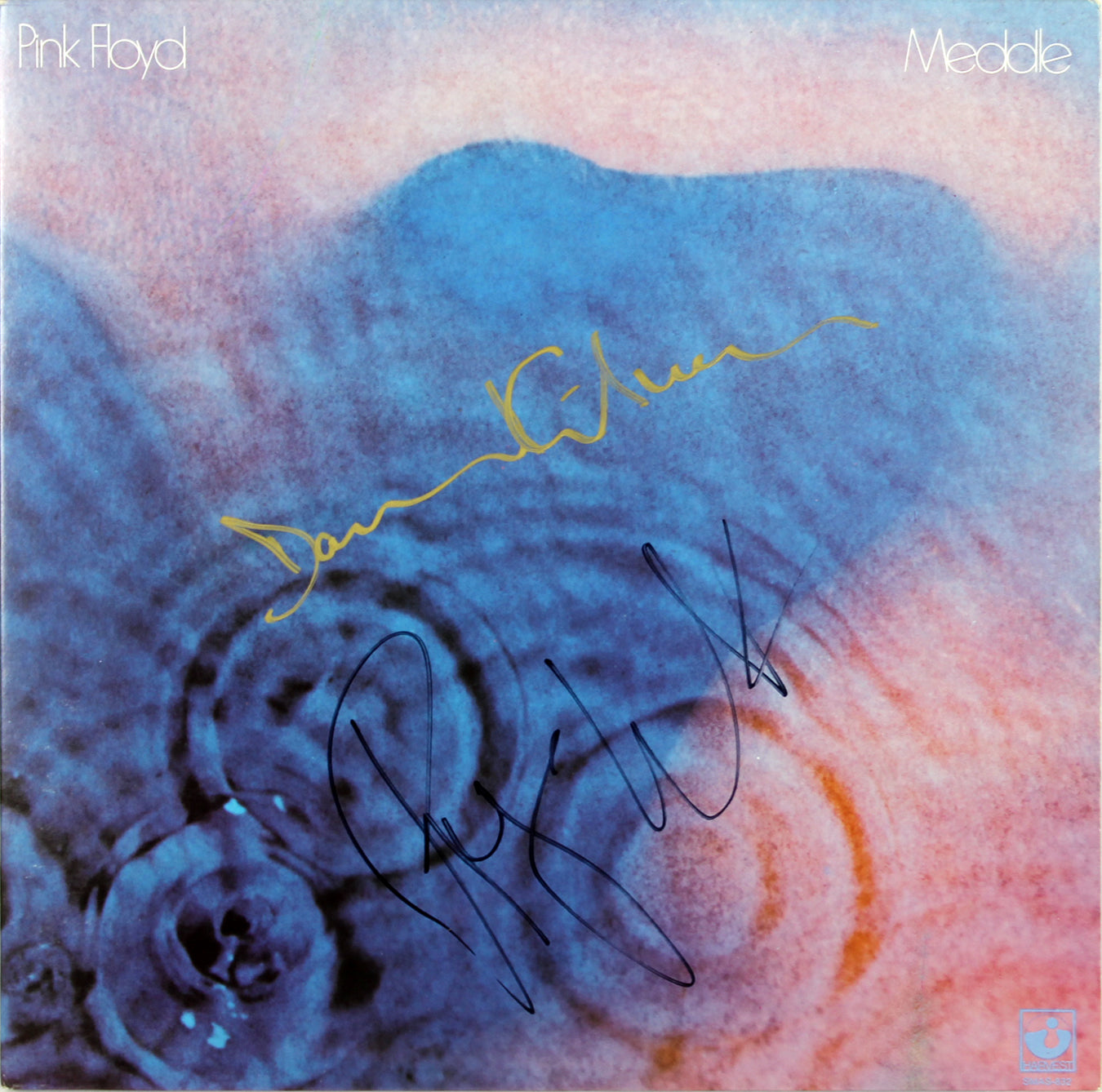 Pink Floyd Roger Waters & David Gilmour Signed Meddle Album Cover W/ Vinyl BAS