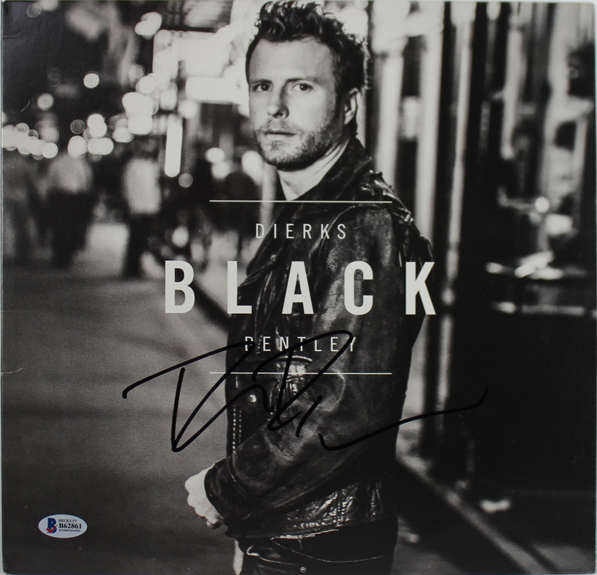 Dierks Bentley Signed Black Album Cover W/ Vinyl Autographed BAS #B62861