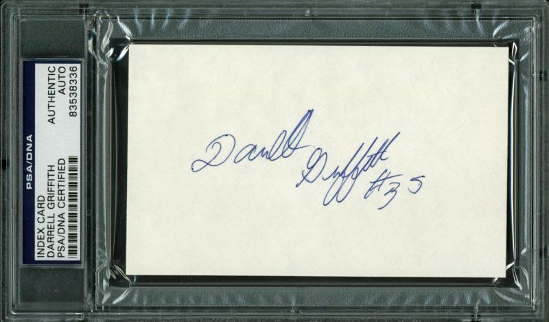 Jazz Darrell Griffith Authentic Signed 3X5 Index Card Autographed PSA Slabbed