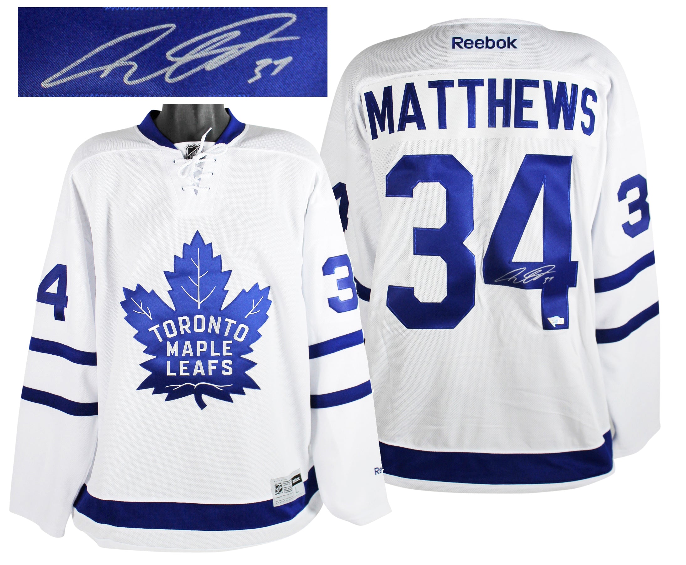 Maple Leafs Auston Matthews Authentic Signed White Reebok Jersey Fanatics