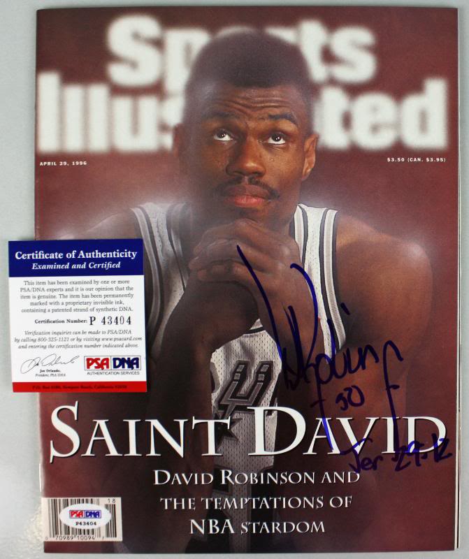 Spurs David Robinson Authentic Signed Sports Illustrated 1996 PSA/DNA #P43404