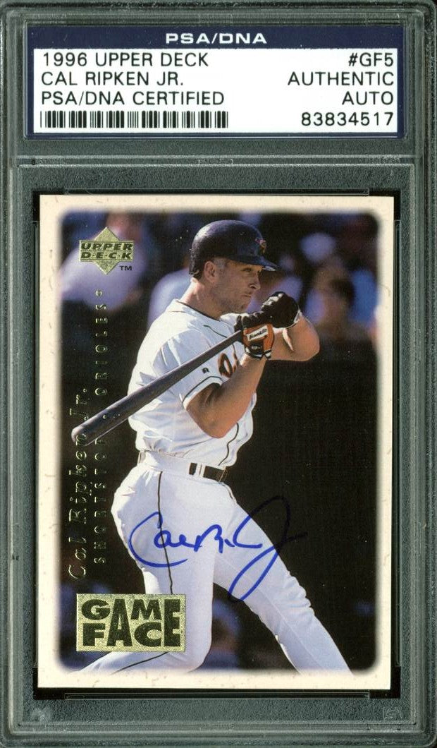 Orioles Cal Ripken Jr. Authentic Signed Card 1996 Upper Deck #GF5 PSA Slabbed
