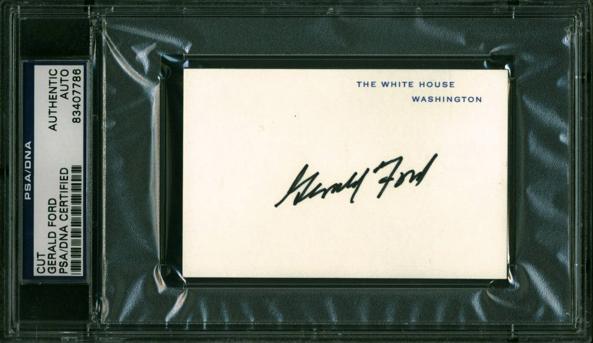 Gerald Ford Authentic Signed 2.5x4 White House Card Autographed PSA/DNA Slabbed