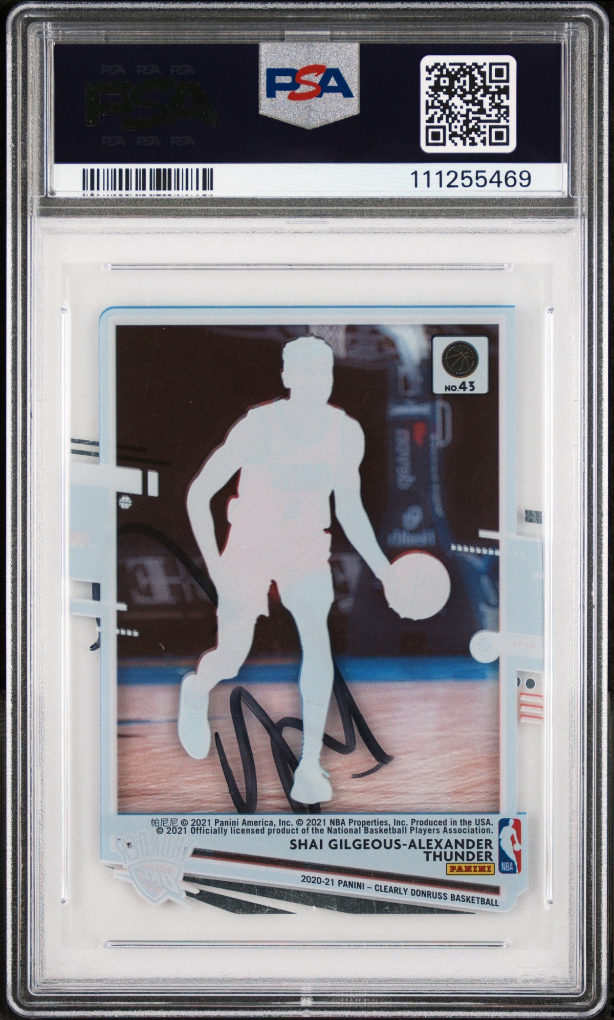 Shai Gilgeous-Alexander Signed 2020 Clearly Donruss #43 Card Auto 10 PSA Slabbed
