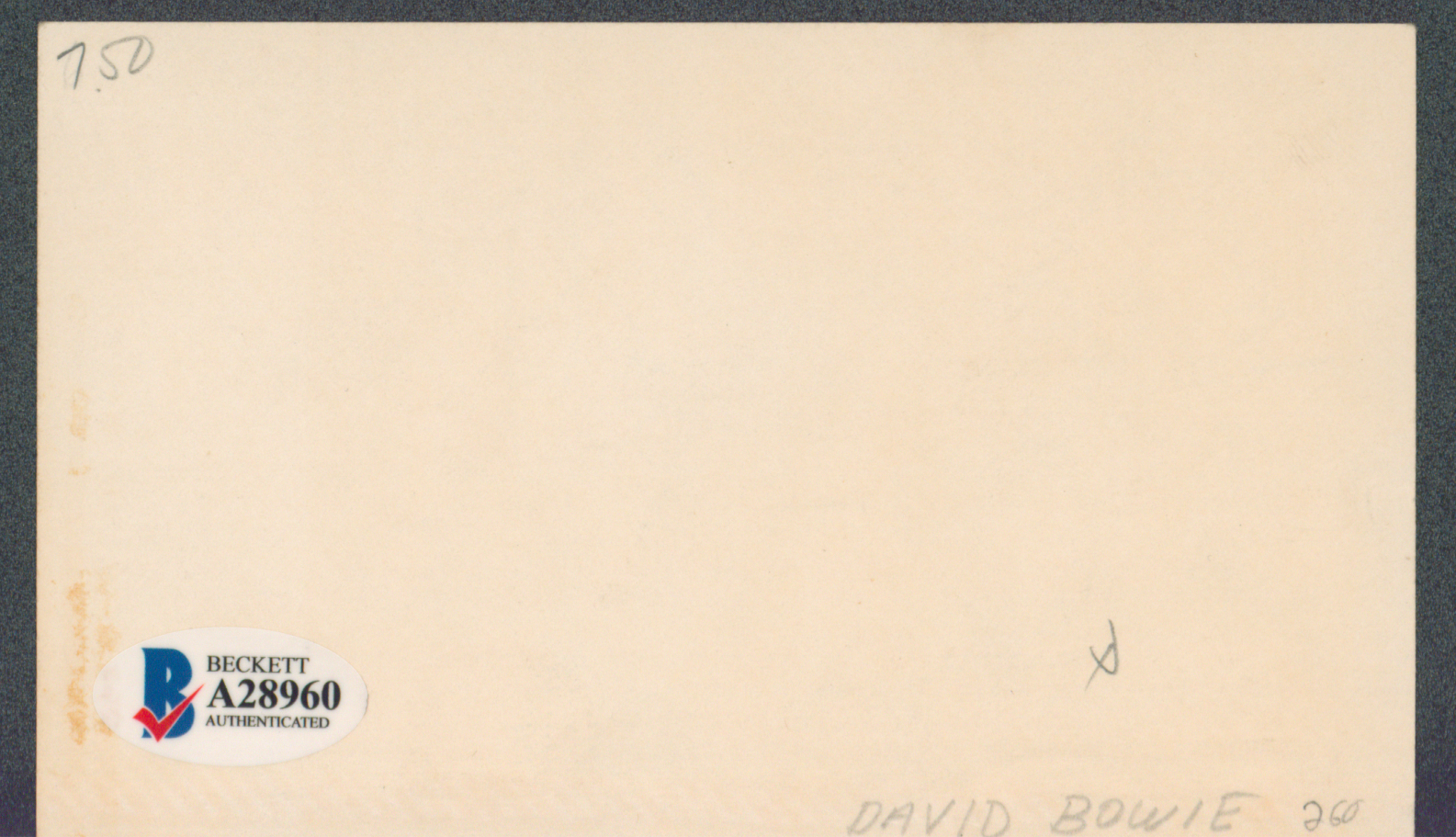 David Bowie "Thanks 77" Authentic Signed 3x5 Index Card Autographed BAS #A28960