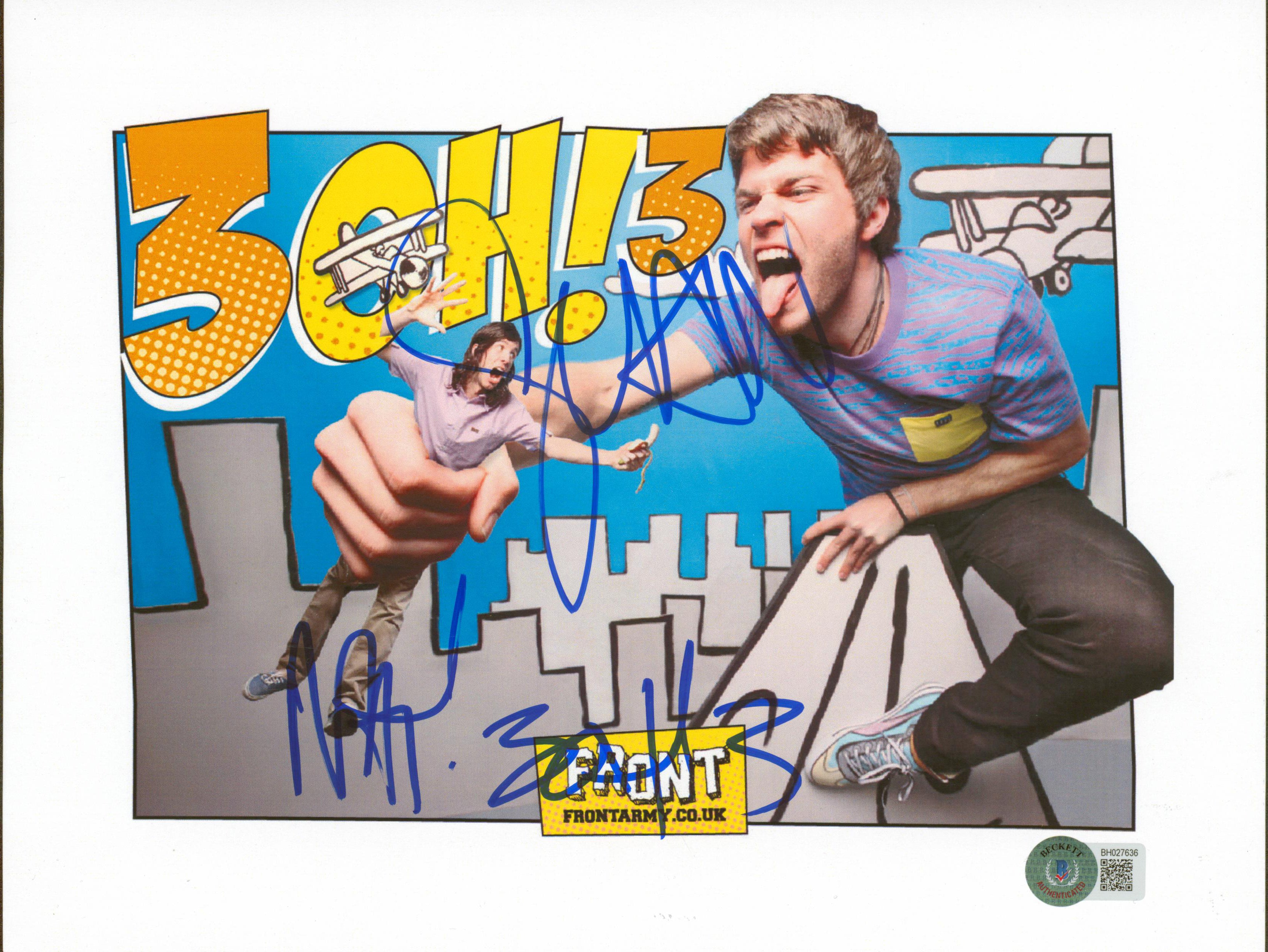 Nathaniel Motte & Sean Foreman 3OH!3 Authentic Signed 8.5x11 Photo BAS #BH027636