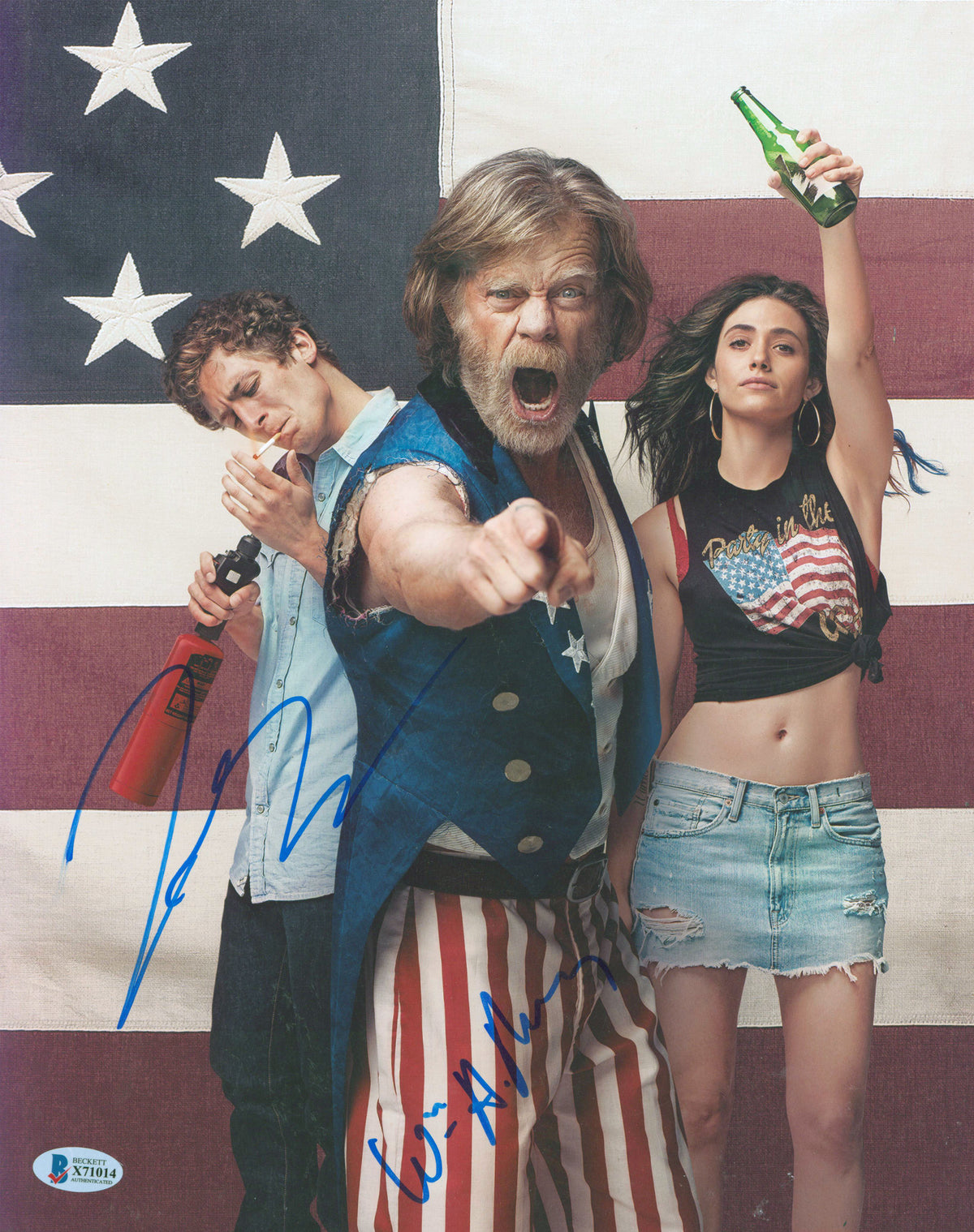Jeremy Allen White & William H. Macy Shameless Signed 11x14 Photo BAS #X71014