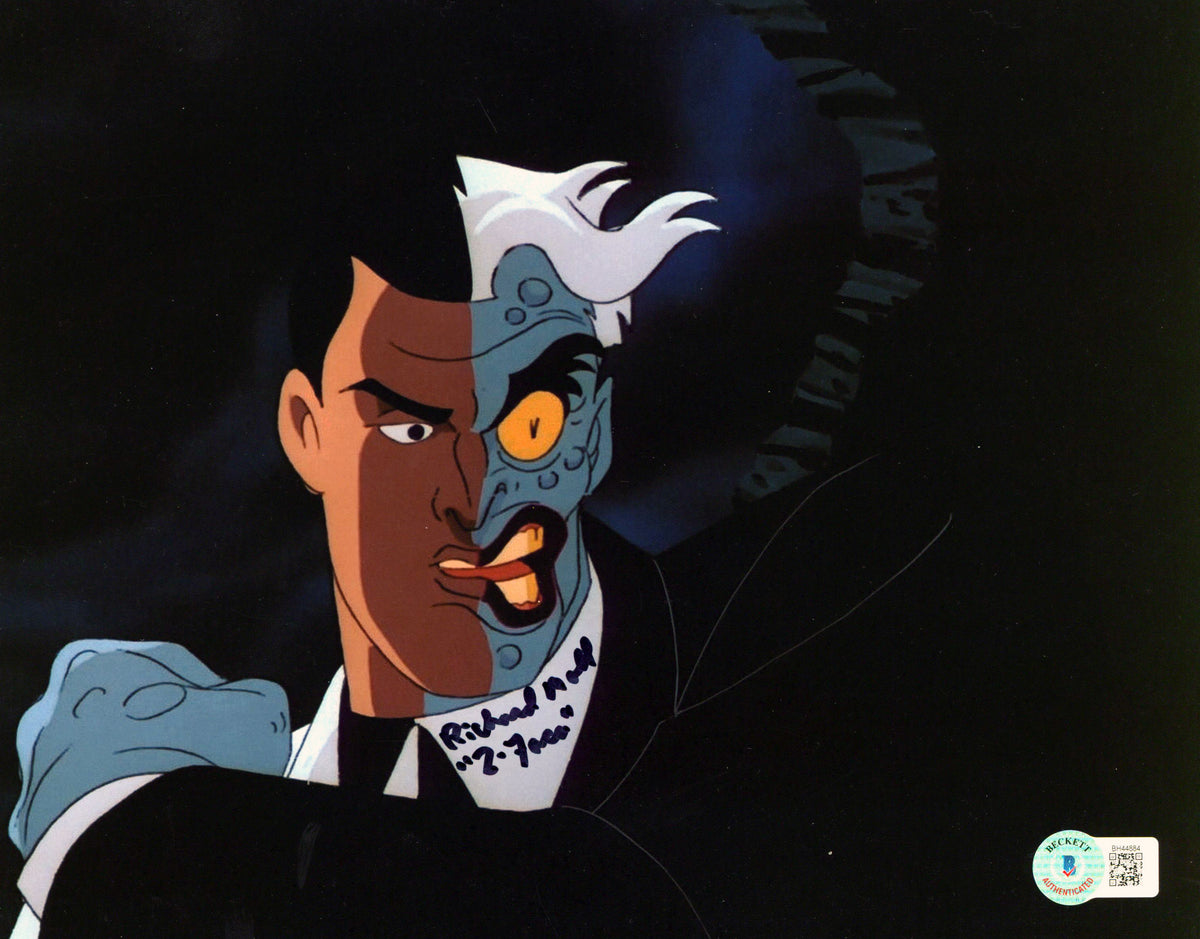 Richard Moll Batman The Animated Series "2 Face" Signed 8x10 Photo BAS #BH44884