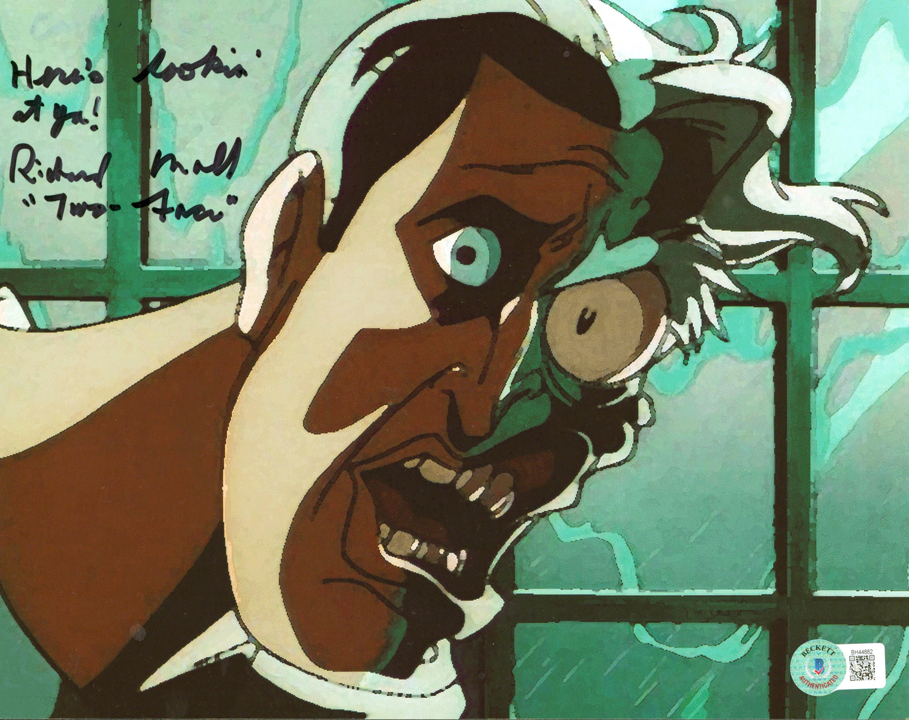 Richard Moll Batman Animated Series "Two Face" Signed 8x10 Photo BAS #BH44882