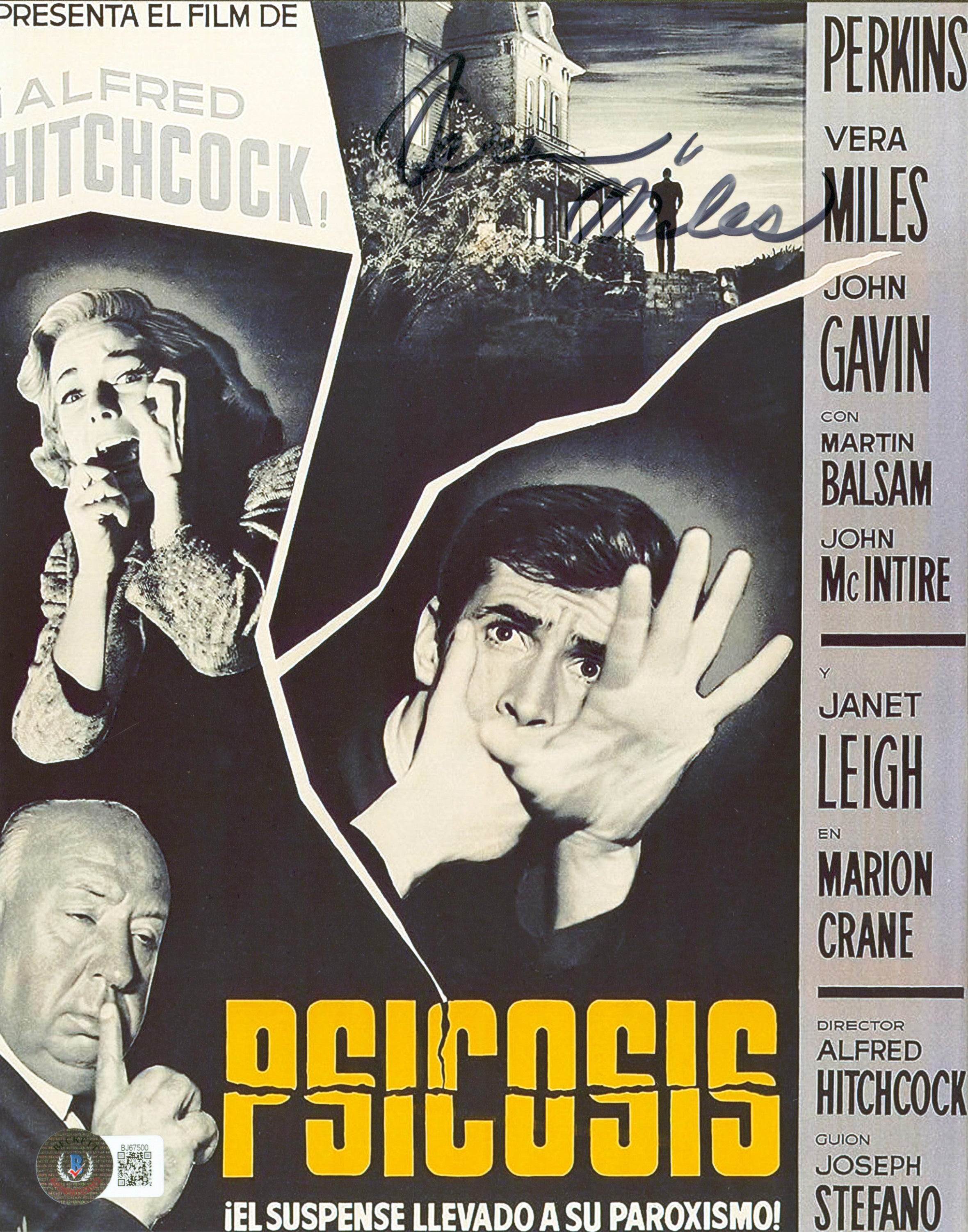 Vera Miles Psycho Authentic Signed 8x10 Photo Autographed BAS #BJ67500