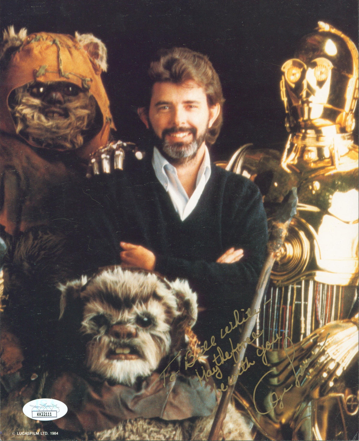George Lucas Star Wars May The Force Be With You Signed 8x10 Photo JSA #KK22111