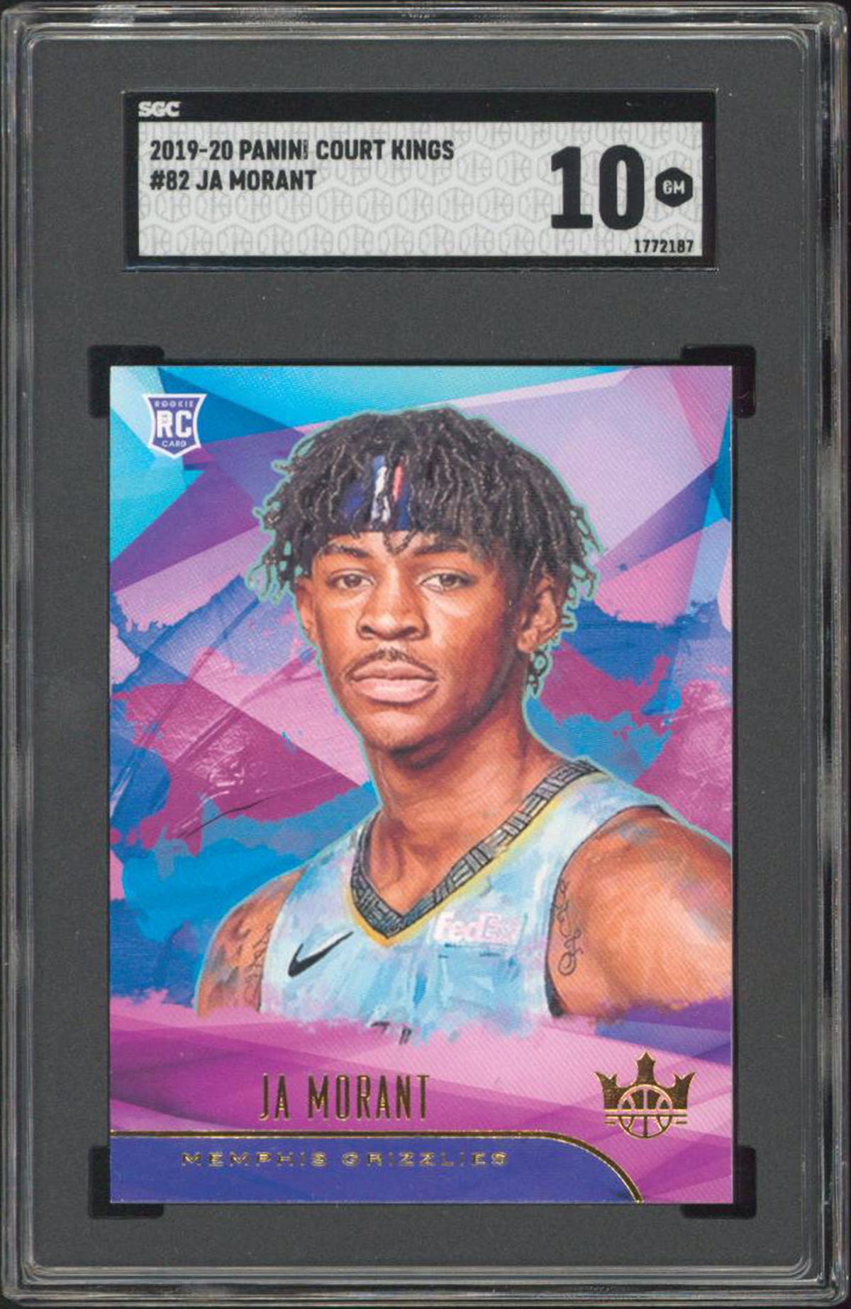 Grizzlies Ja Morant 2019 Panini Court Kings Level 1 #82 Rookie Card Grade 10 SGC
