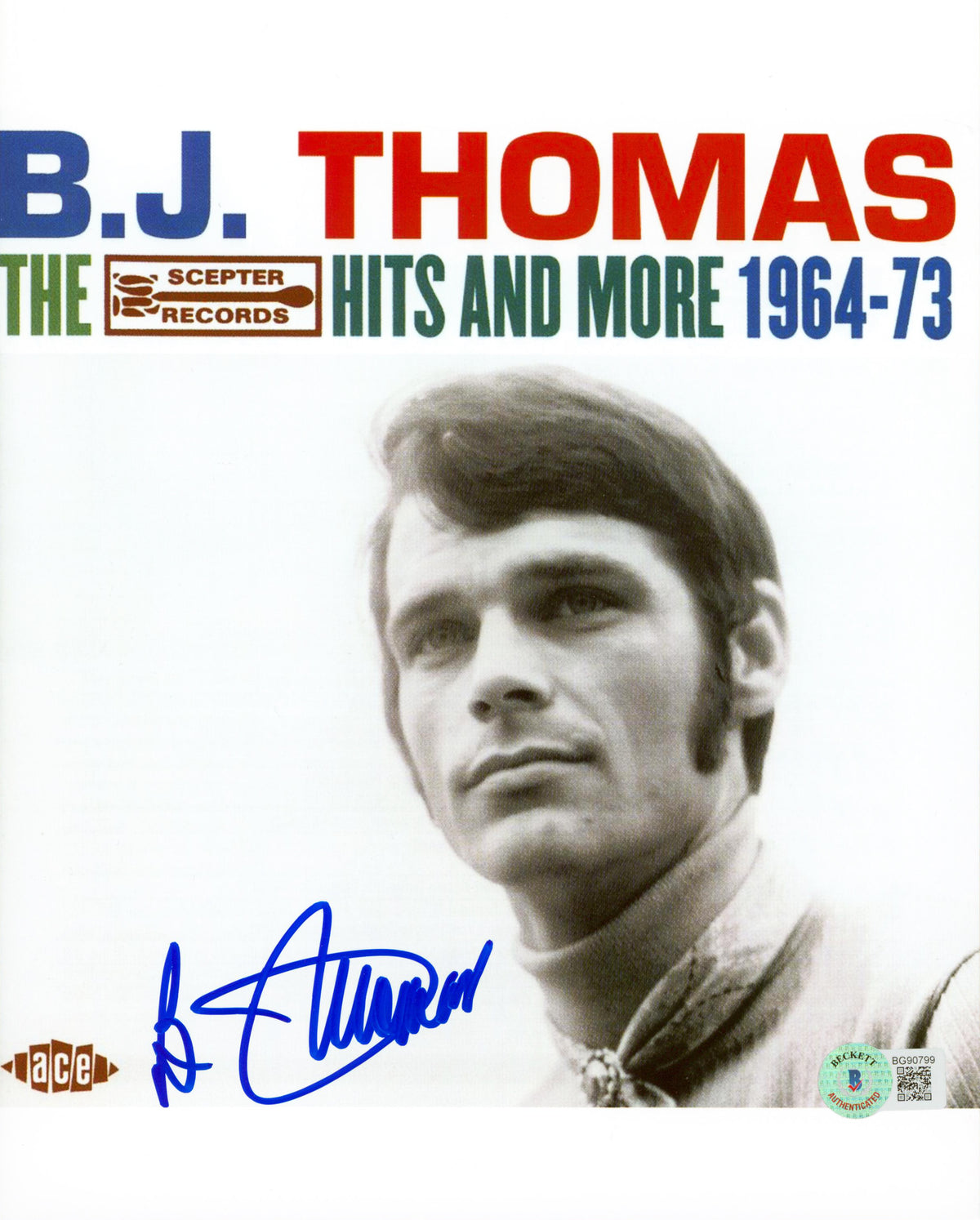 B.J. Thomas Country Musician Authentic Signed 8x10 Photo BAS #BG90799