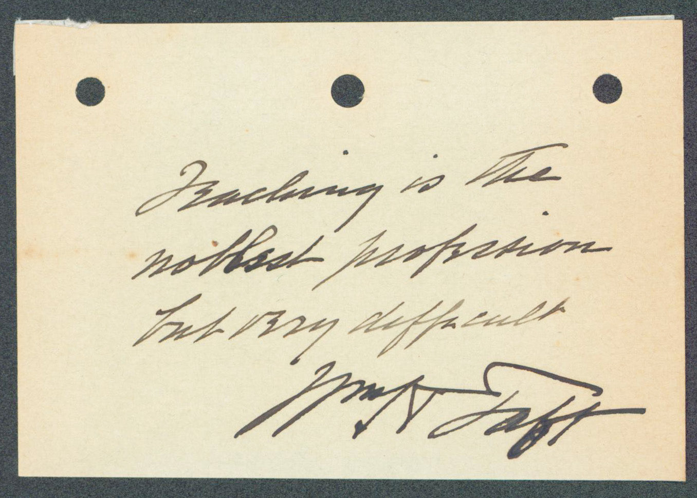 William H. Taft Authentic Signed 3x4.25 Cut Signature Autographed JSA #BB88720