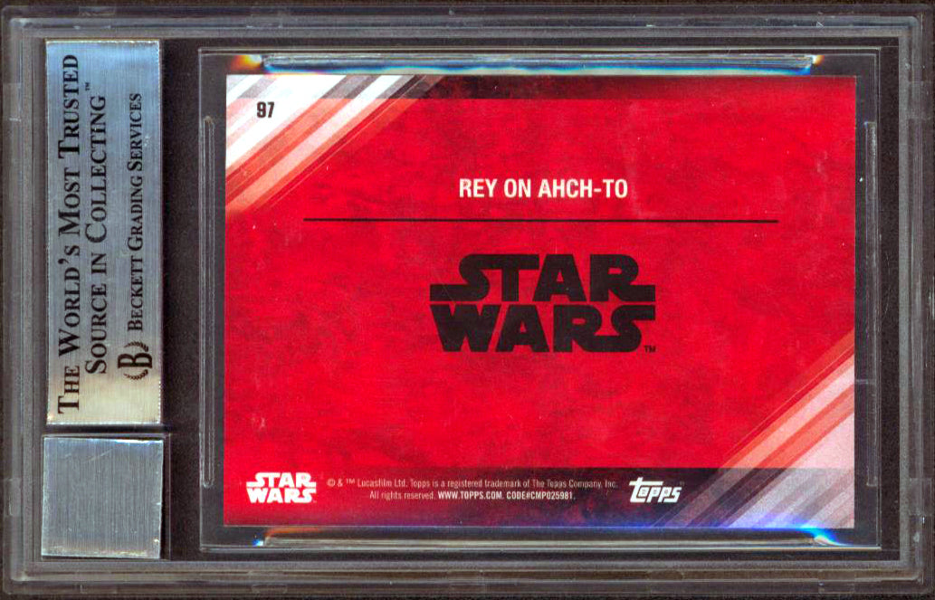 Daisy Ridley Signed 2017 Star Wars The Last Jedi Series 1 #97 Card BAS Slabbed