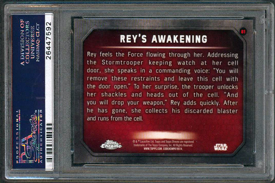 Daisy Ridley Star Wars Signed 2016 Topps Star Wars #81 Card Auto 10! PSA Slabbed