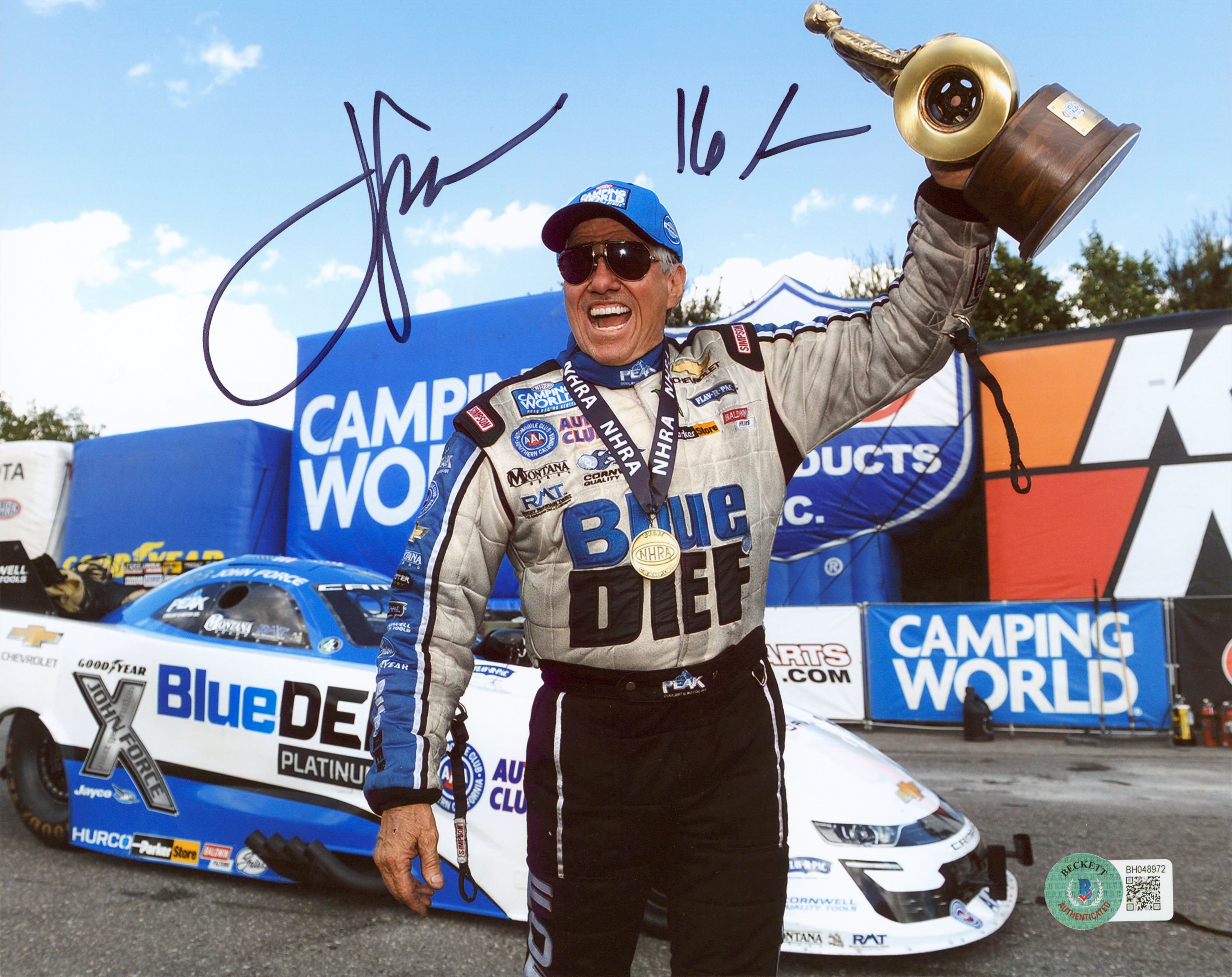 John Force Authentic Signed 8x10 Photo Autographed BAS #BH048972