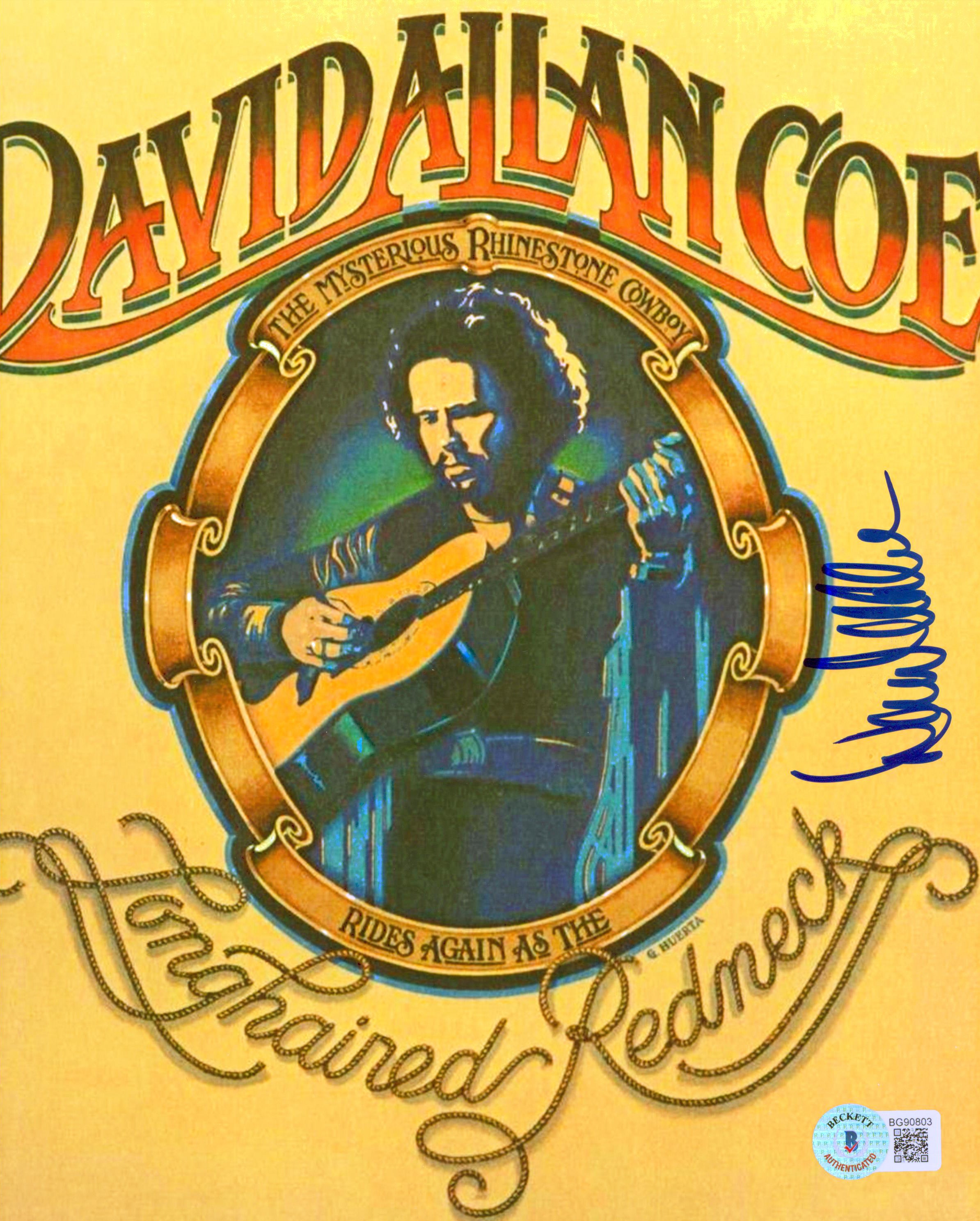 David Allan Coe Authentic Signed 8x10 Photo Autographed BAS #BG90803