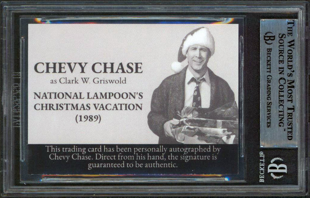 Chevy Chase Christmas Vacation Signed Custom Trading Card BAS Slabbed #12741088