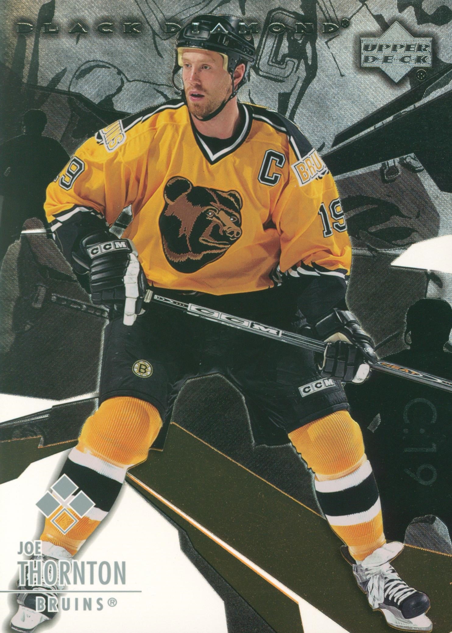 Bruins Joe Thornton 5x7 2003 Upper Deck Black Diamond Card Un-signed