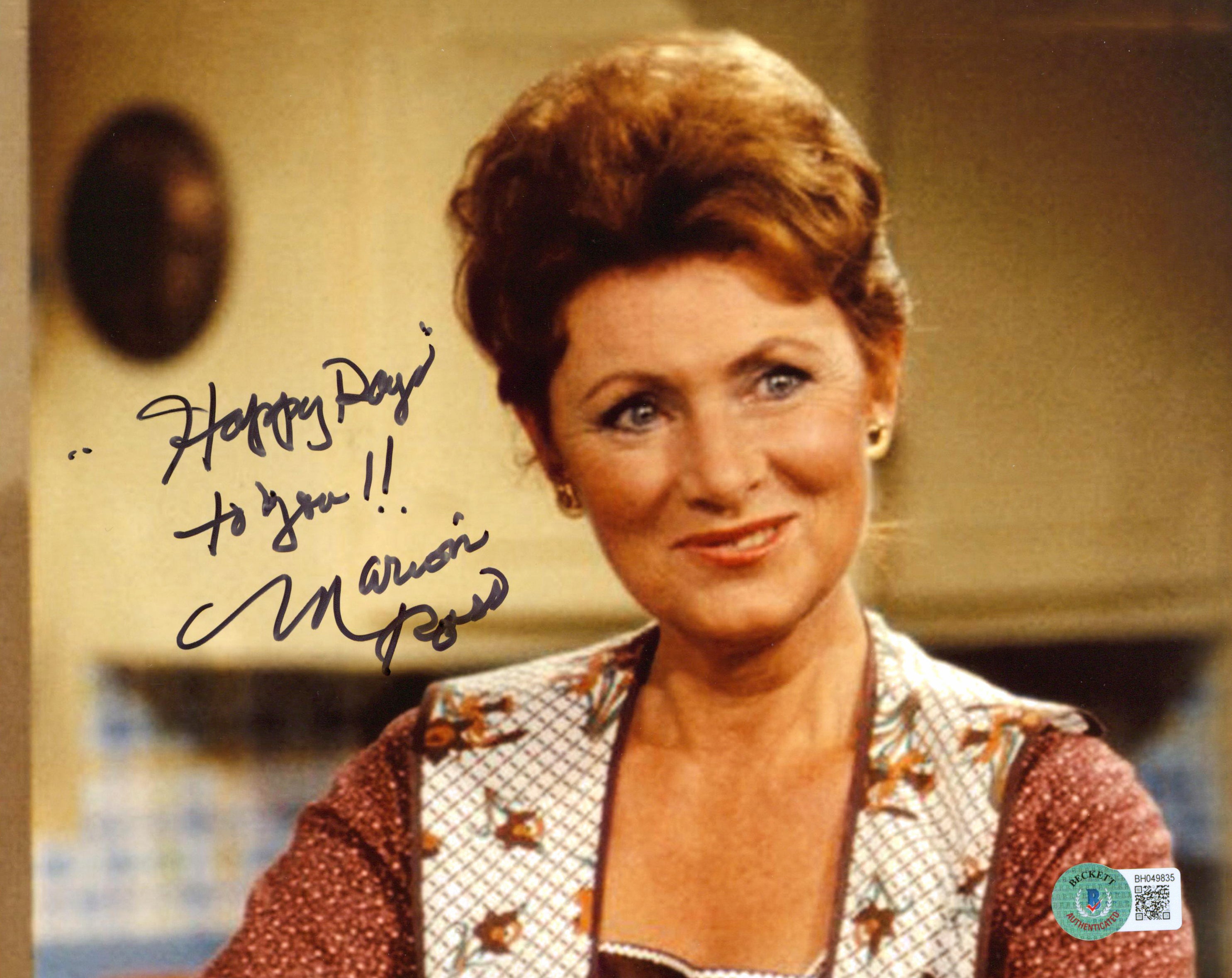Marion Ross Happy Days "Happy Days to You!!" Signed 8x10 Photo BAS #BH049835