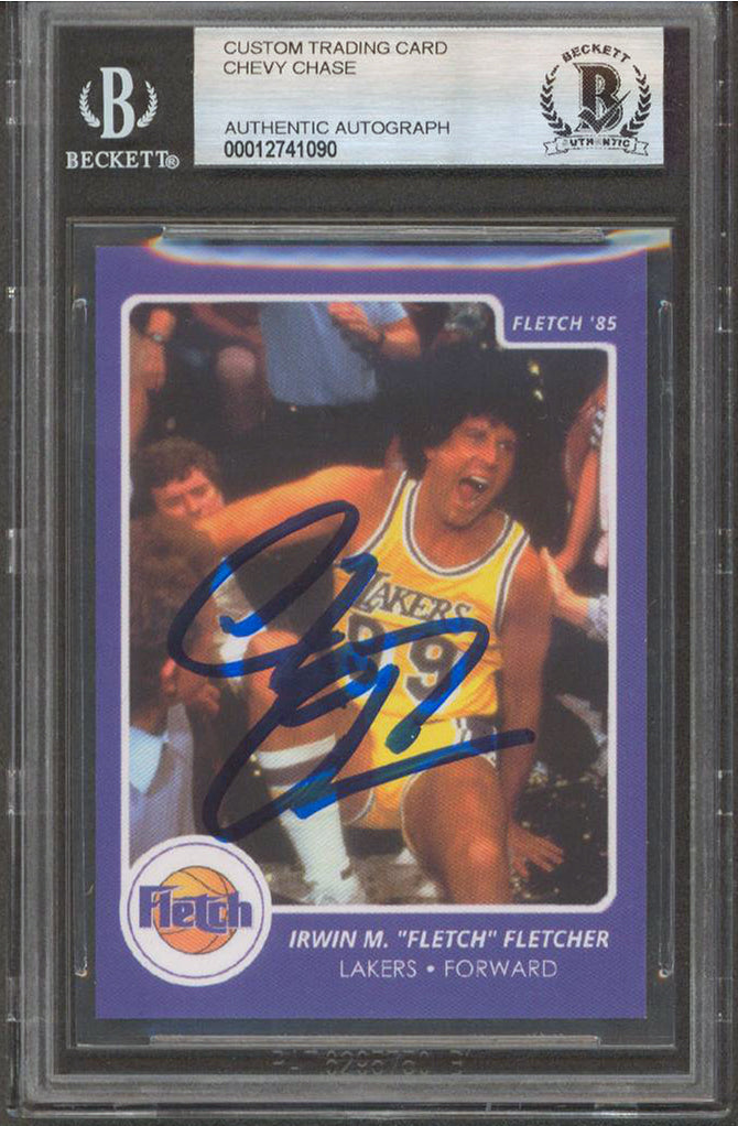 Chevy Chase Signed Irwin M. "Fletch" Fletcher Custom Trading Card BAS Slabbed 2
