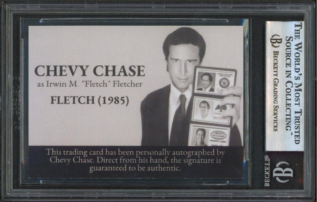 Chevy Chase Signed Irwin M. "Fletch" Fletcher Custom Trading Card BAS Slabbed 2
