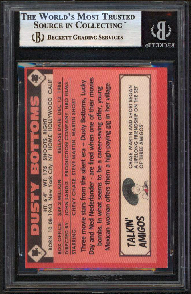 Chevy Chase Three Amigos! Signed Dusty Bottoms Custom Trading Card BAS Slabbed 1