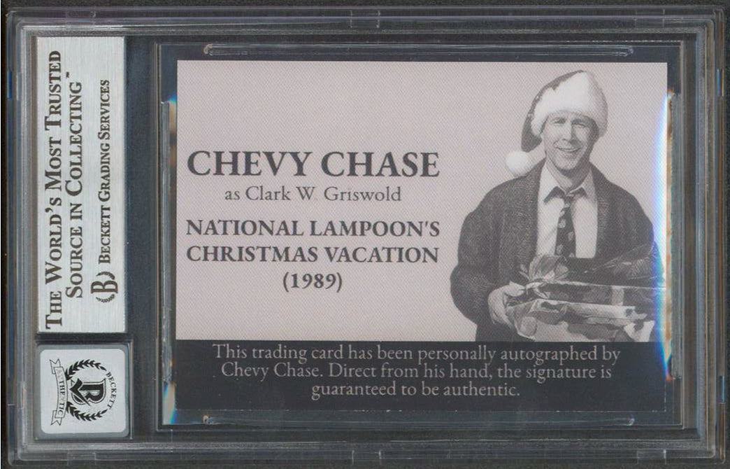 Chevy Chase Christmas Vacation Signed Custom Trading Card Auto 10! BAS Slabbed 4