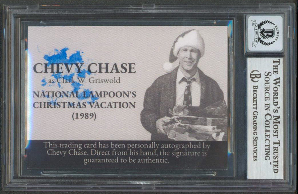 Chevy Chase Christmas Vacation Signed Custom Trading Card Auto 10! BAS Slabbed 3