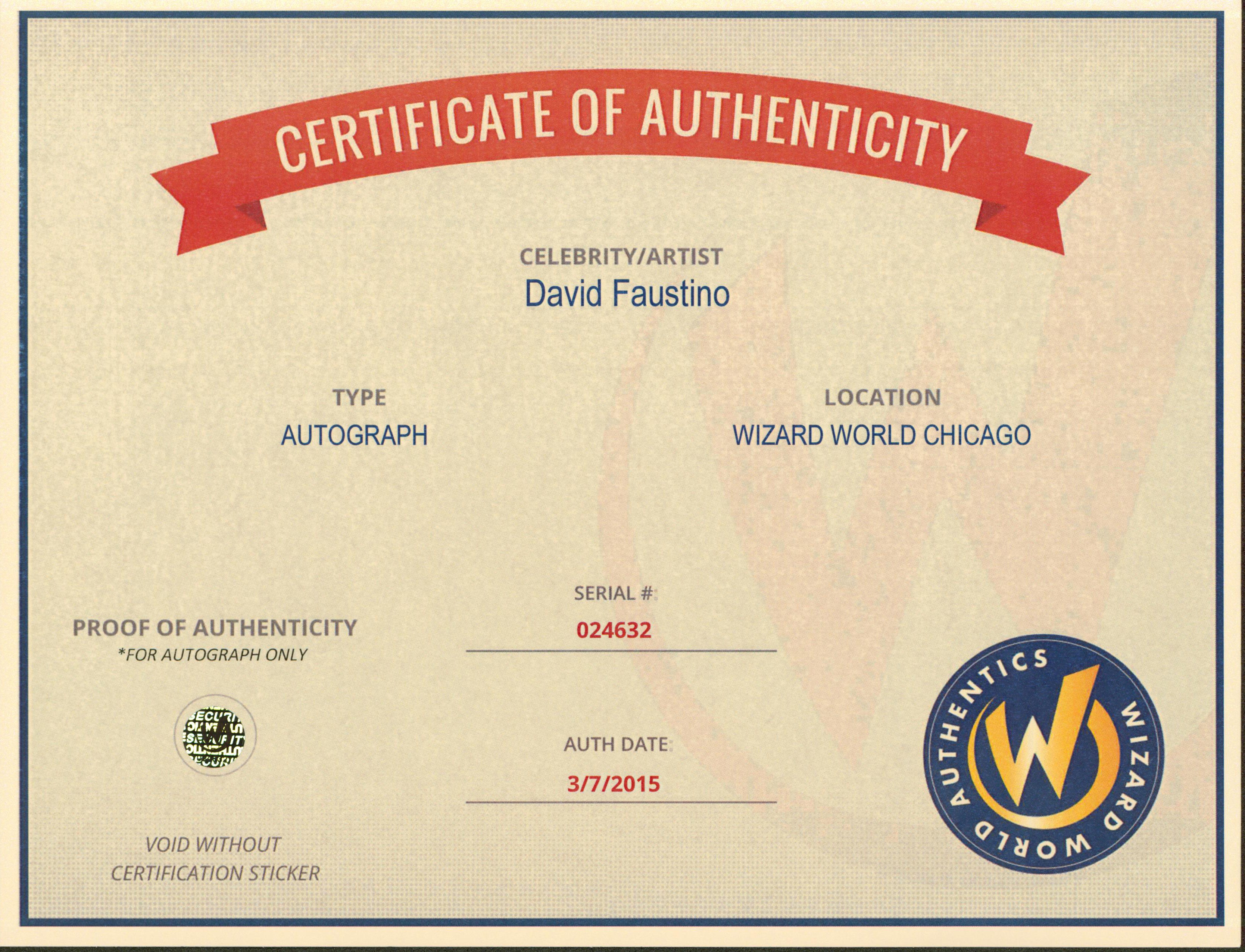 David Faustino The Legend of Korra Authentic Signed 8x10 Photo Wizard World 3