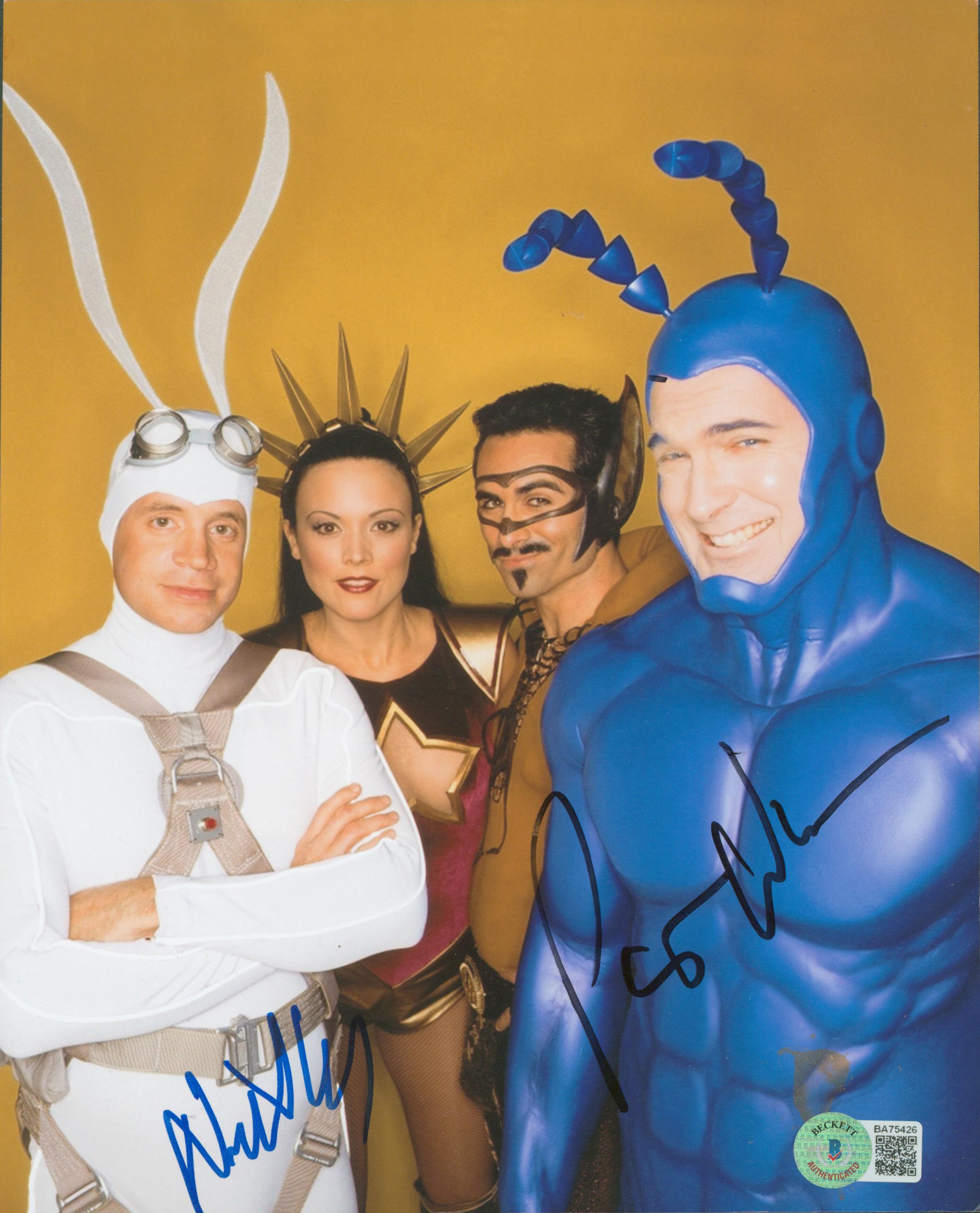 Patrick Warburton & Nestor Carbonell The Tick Signed 8x10 Photo BAS #BA75426