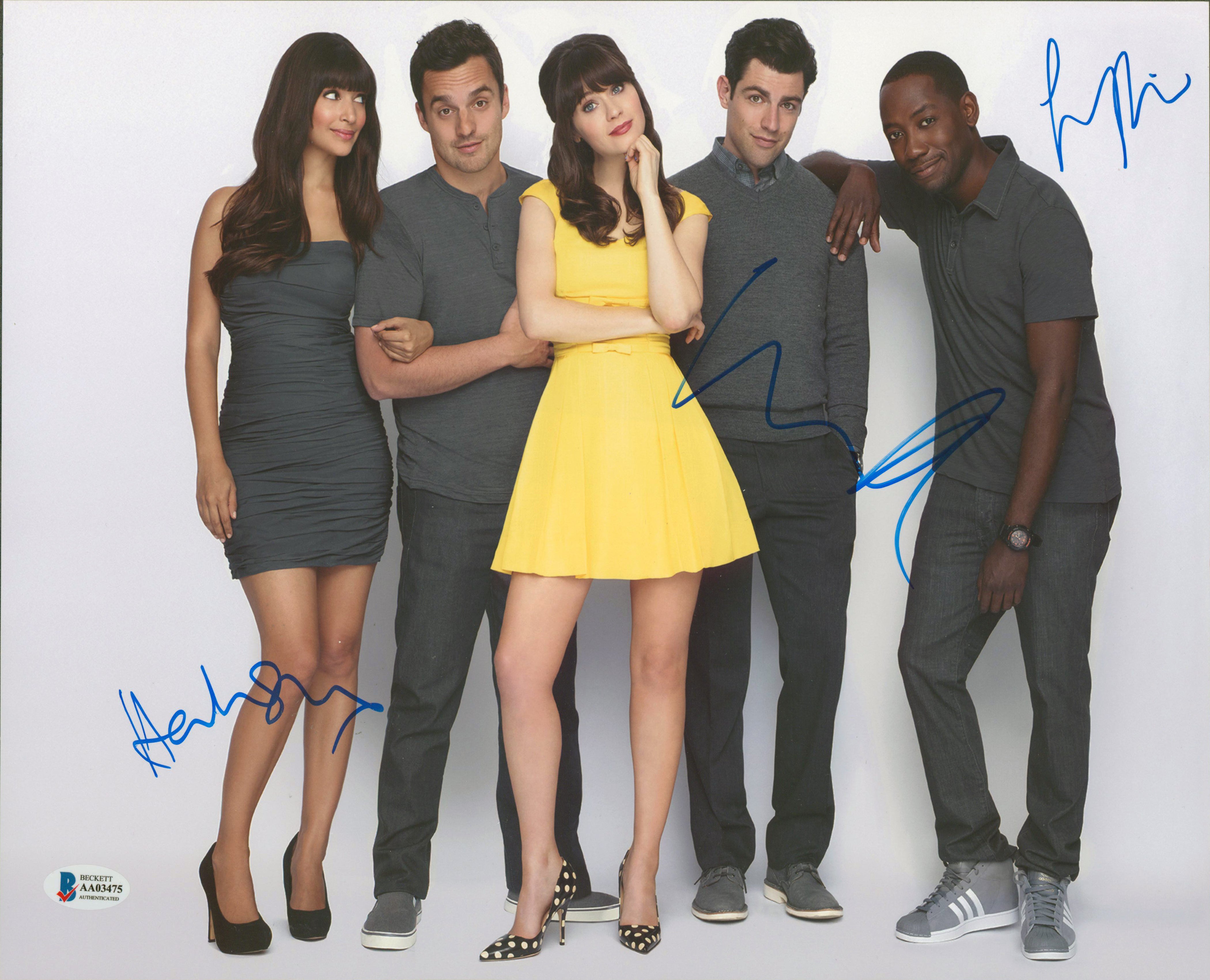 New Girl (3) Simone, Morris & Greenfield Signed 11x14 Photo BAS #AA03475
