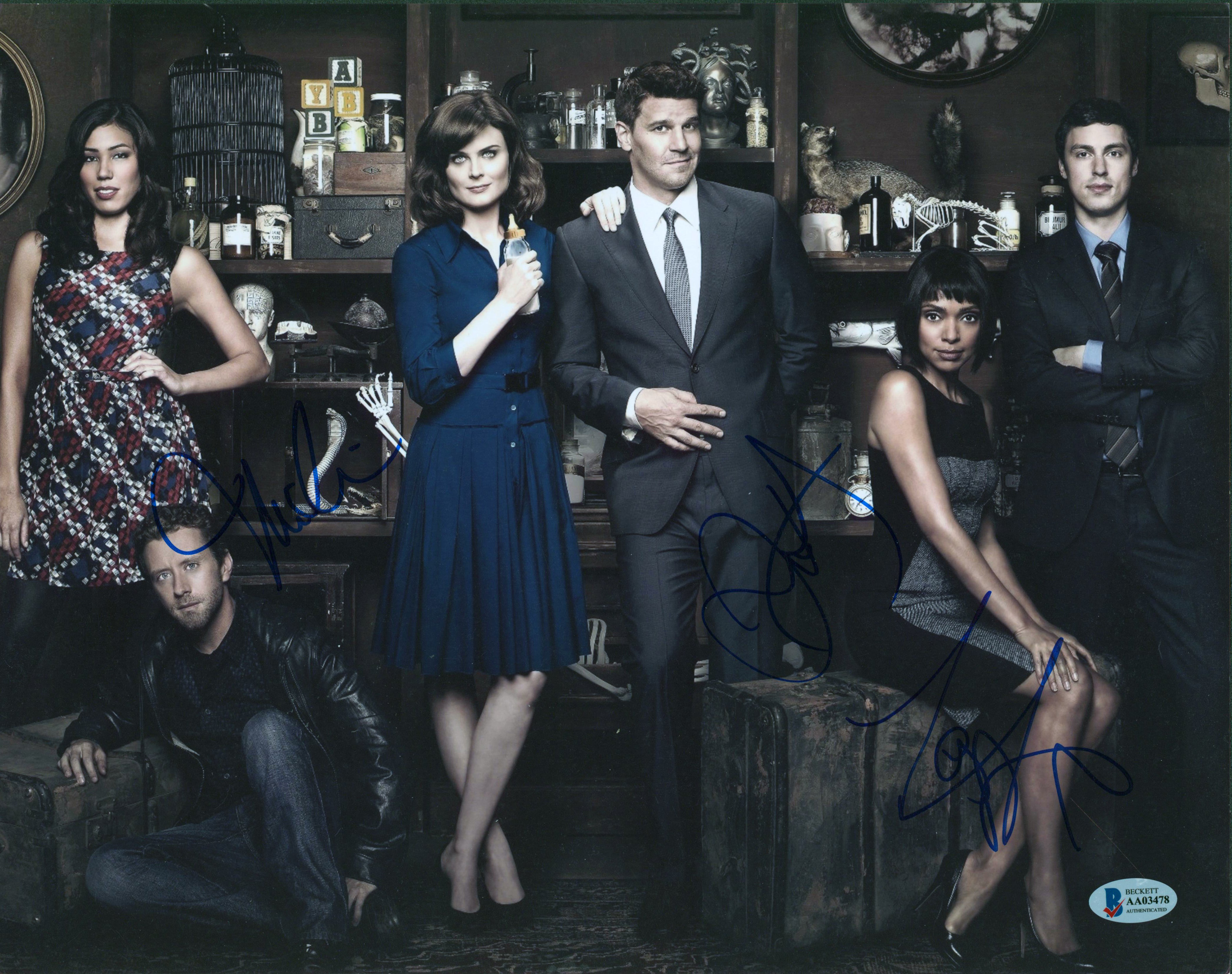 Bones (3) Boreanz, Taylor & Conlin Authentic Signed 11x14 Photo BAS #AA03478
