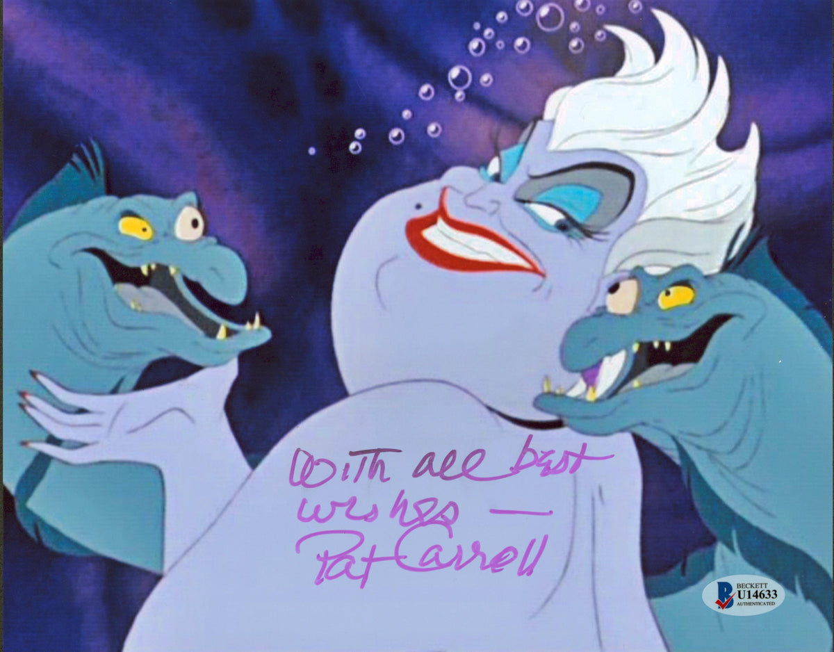 Pat Carroll The Little Mermaid "All Best Wishes" Signed 8x10 Photo BAS #U14633