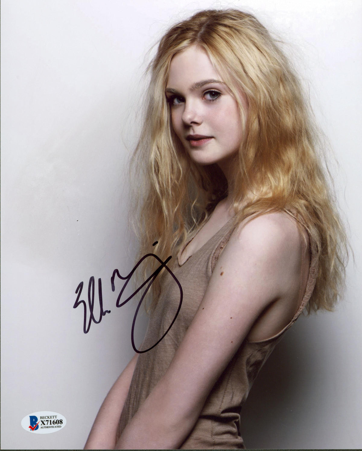 Elle Fanning Maleficent Authentic Signed 8x10 Photo Autographed BAS #X71608
