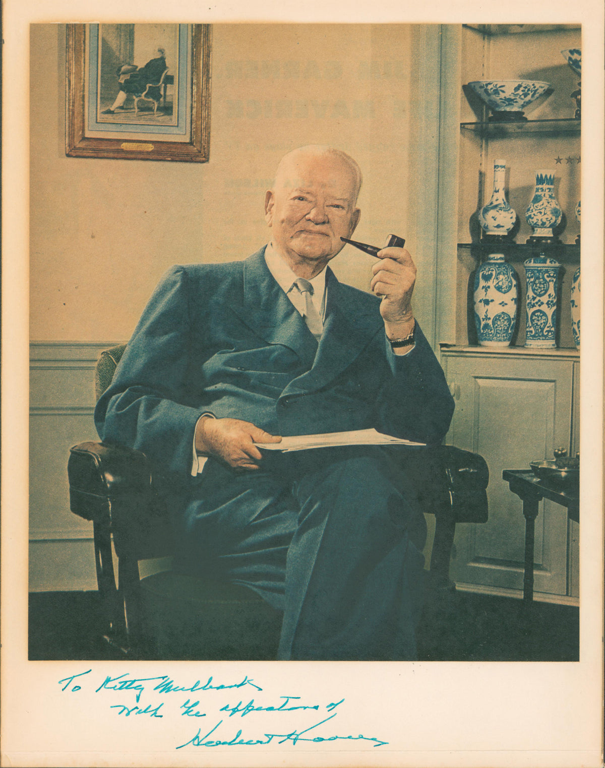 Herbert Hoover Signed 10x13 American Weekly Magazine Print Photo BAS #AA03726
