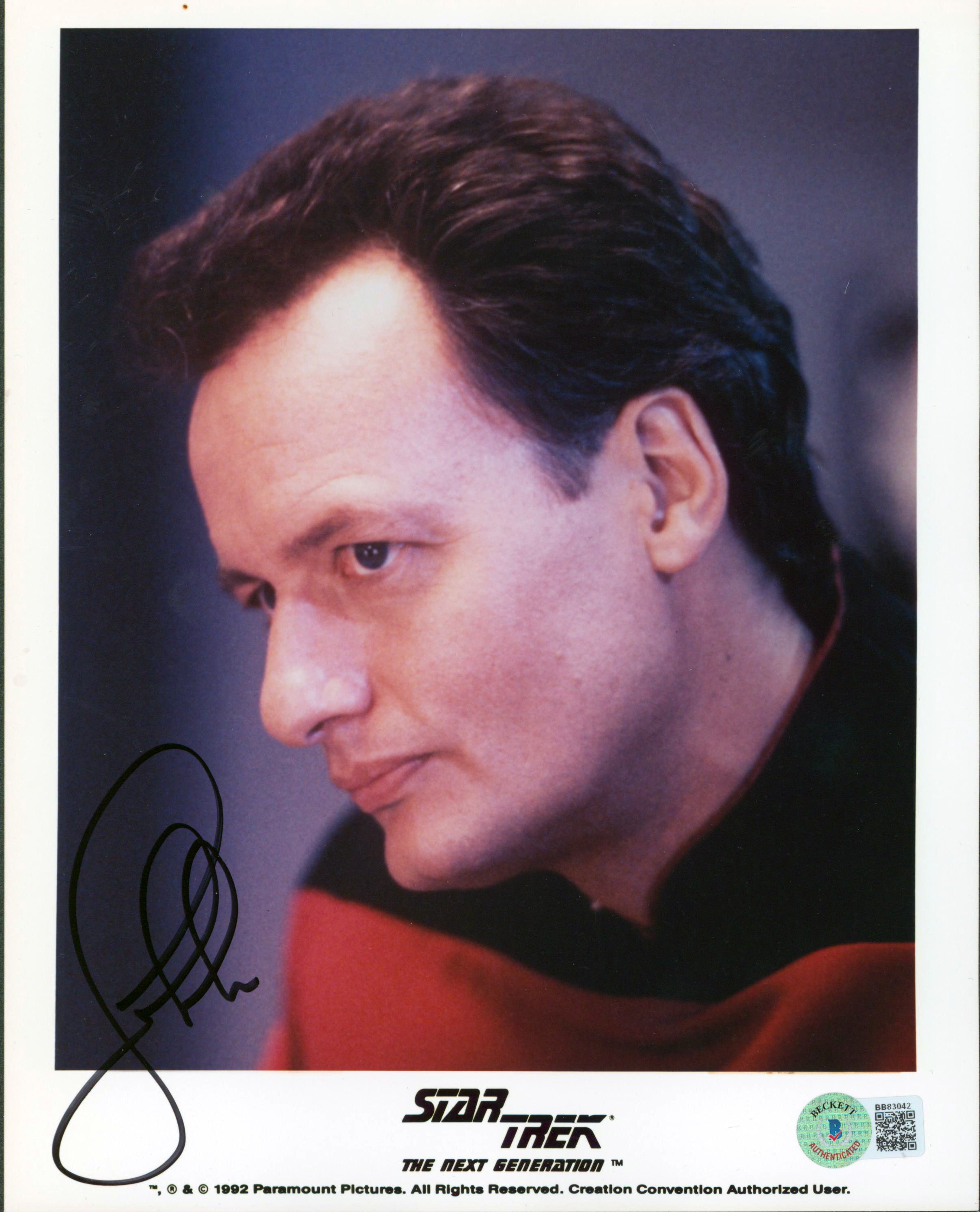 John Delancie Star Trek The Next Generation Signed 8x10 Promo Photo BAS #BB83042