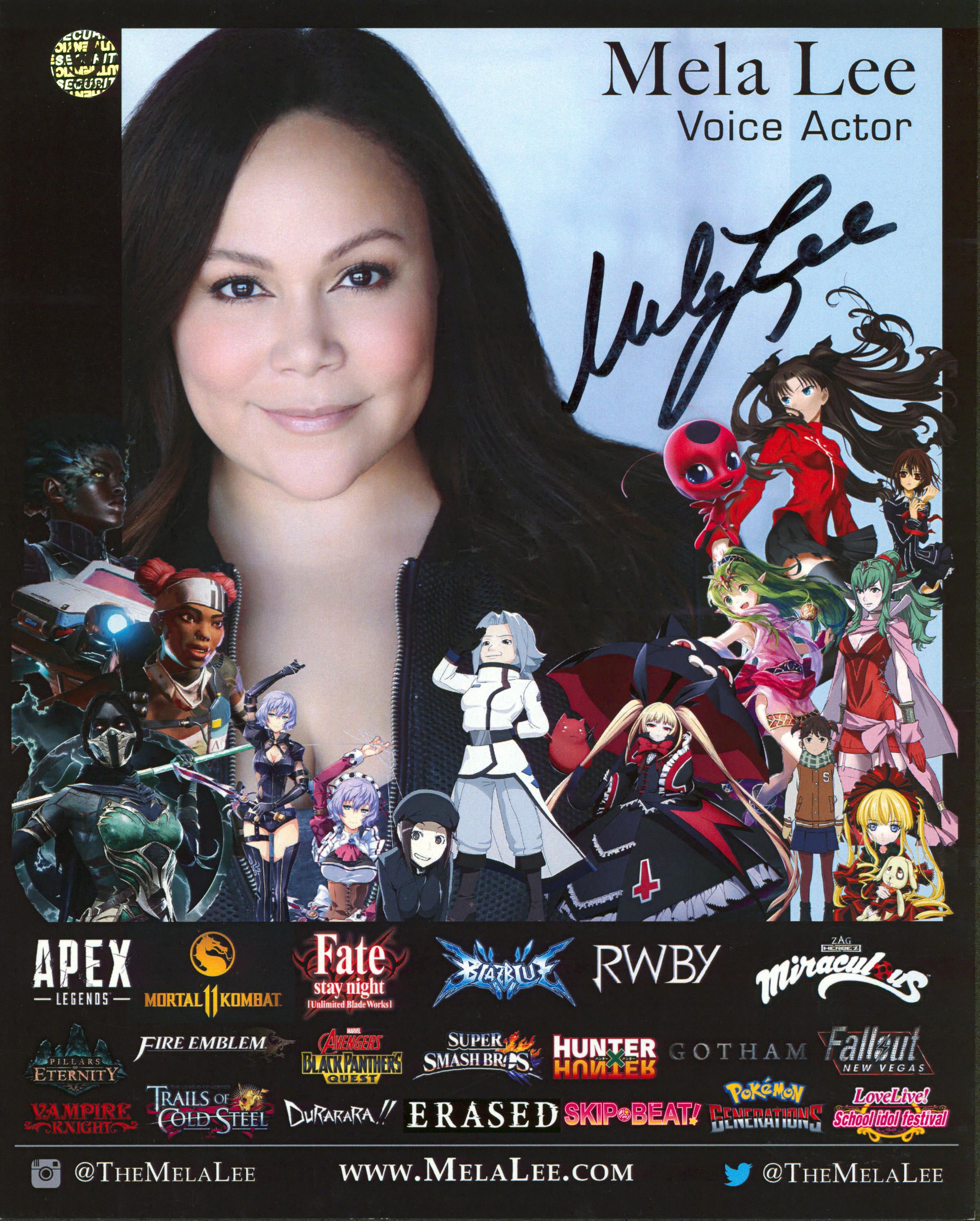 Mela Lee Voice Actor Authentic Signed 8x10 Photo Autographed Wizard World 1