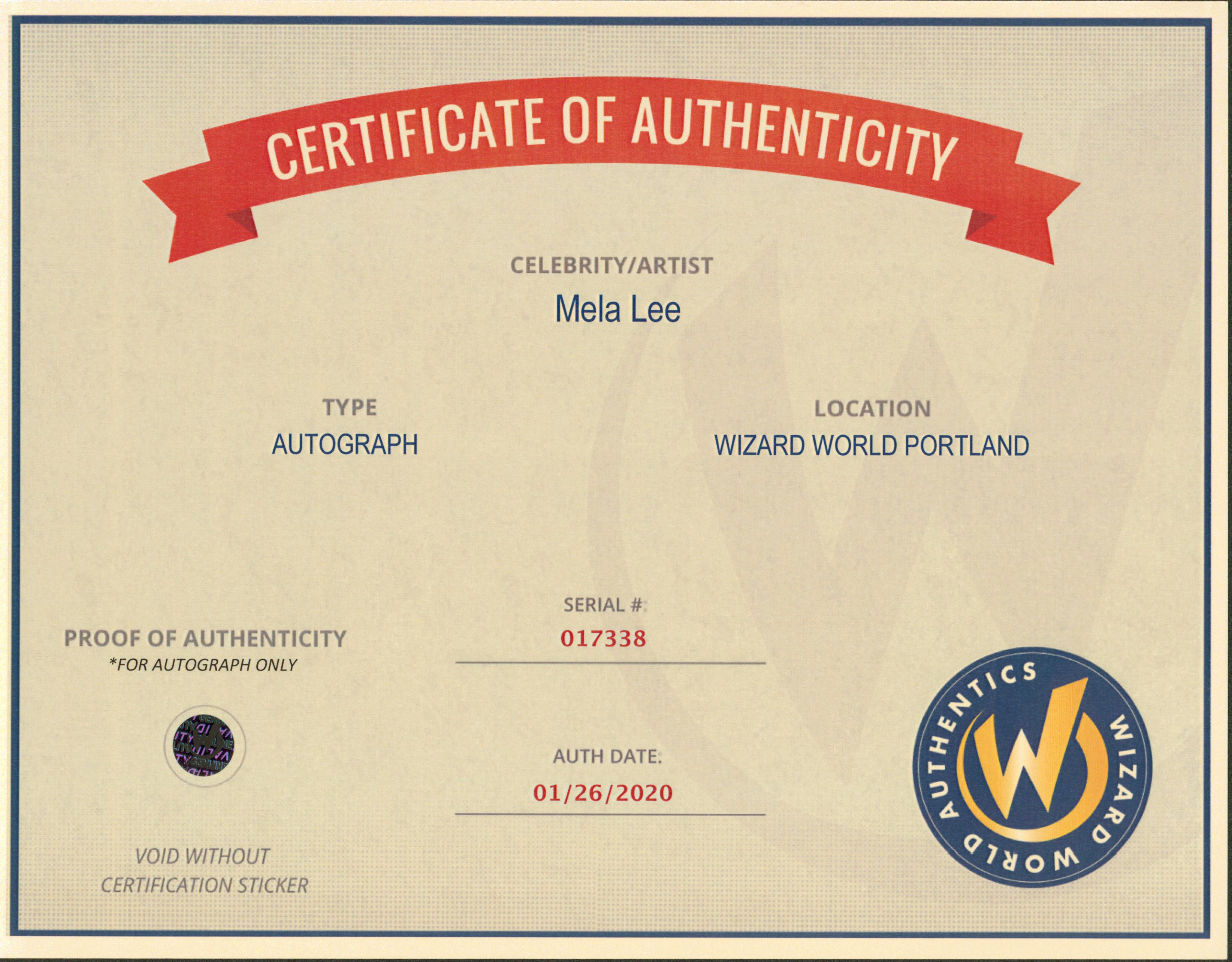 Mela Lee Voice Actor Authentic Signed 8x10 Photo Autographed Wizard World 1