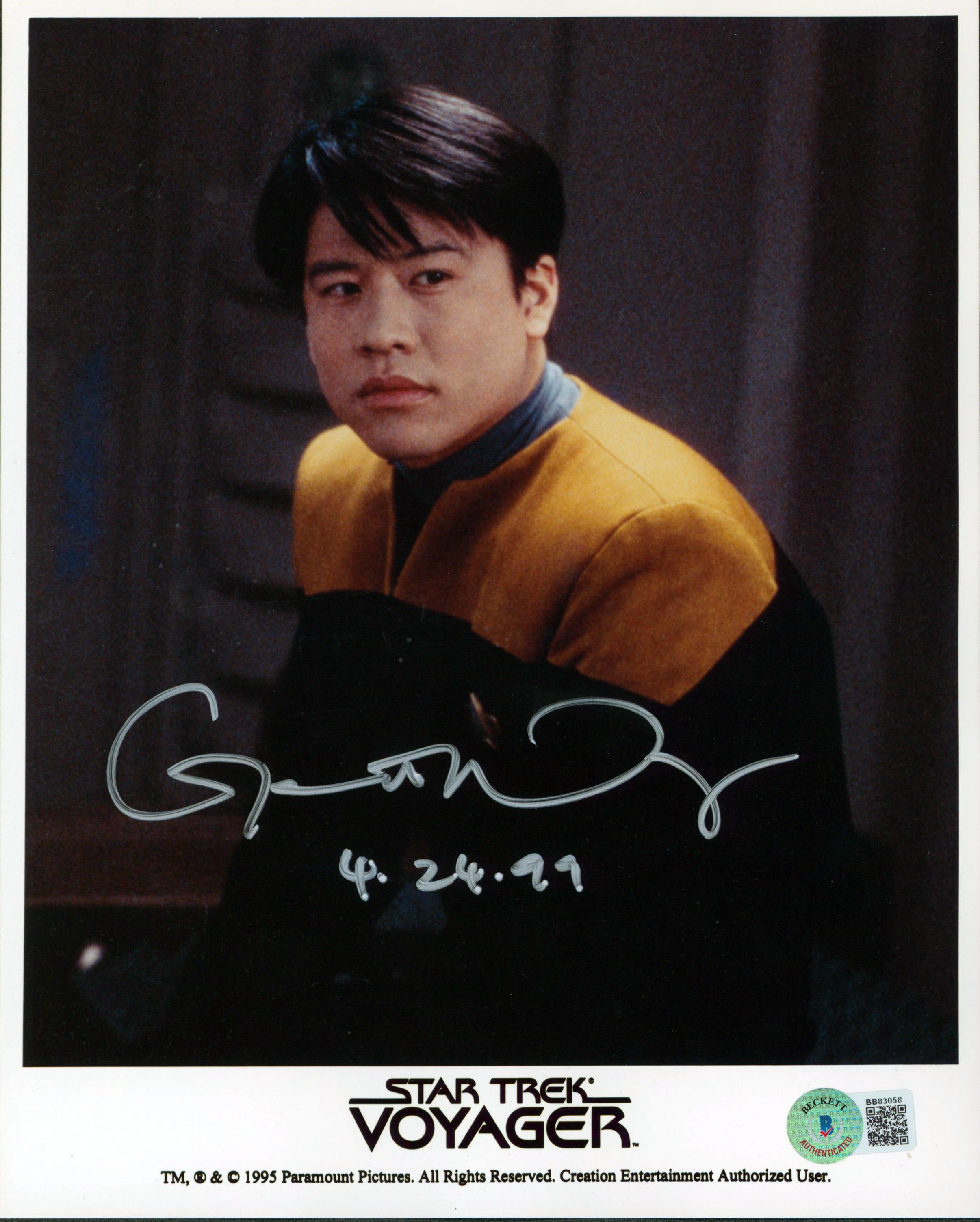 Garrett Wang Star Trek Voyager 4-24-99 Authentic Signed 8x10 Photo BAS #BB83058