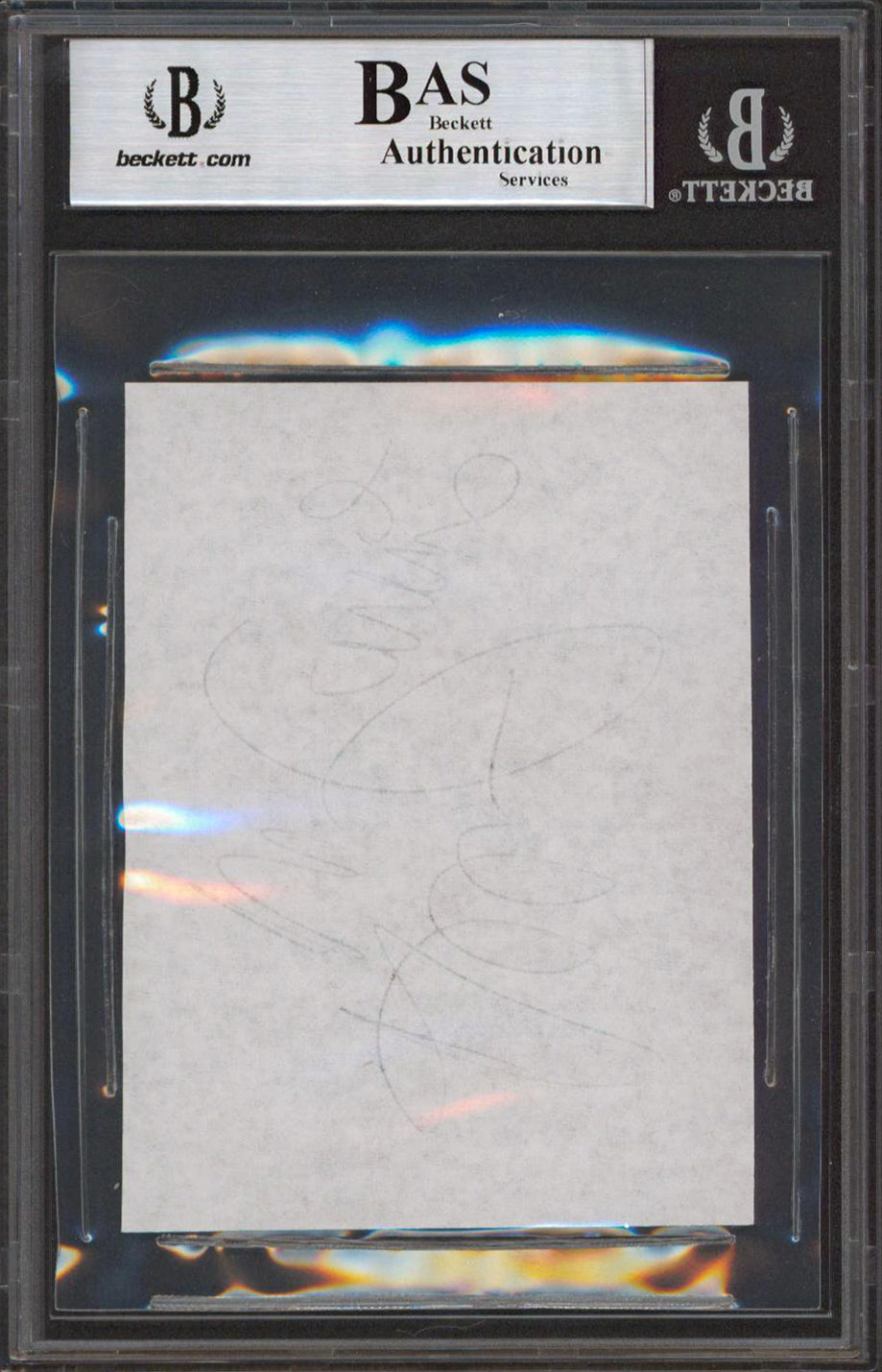 Flames Al MacInnis Authentic Signed 3.25x4.5 Cut Signature BAS Slabbed